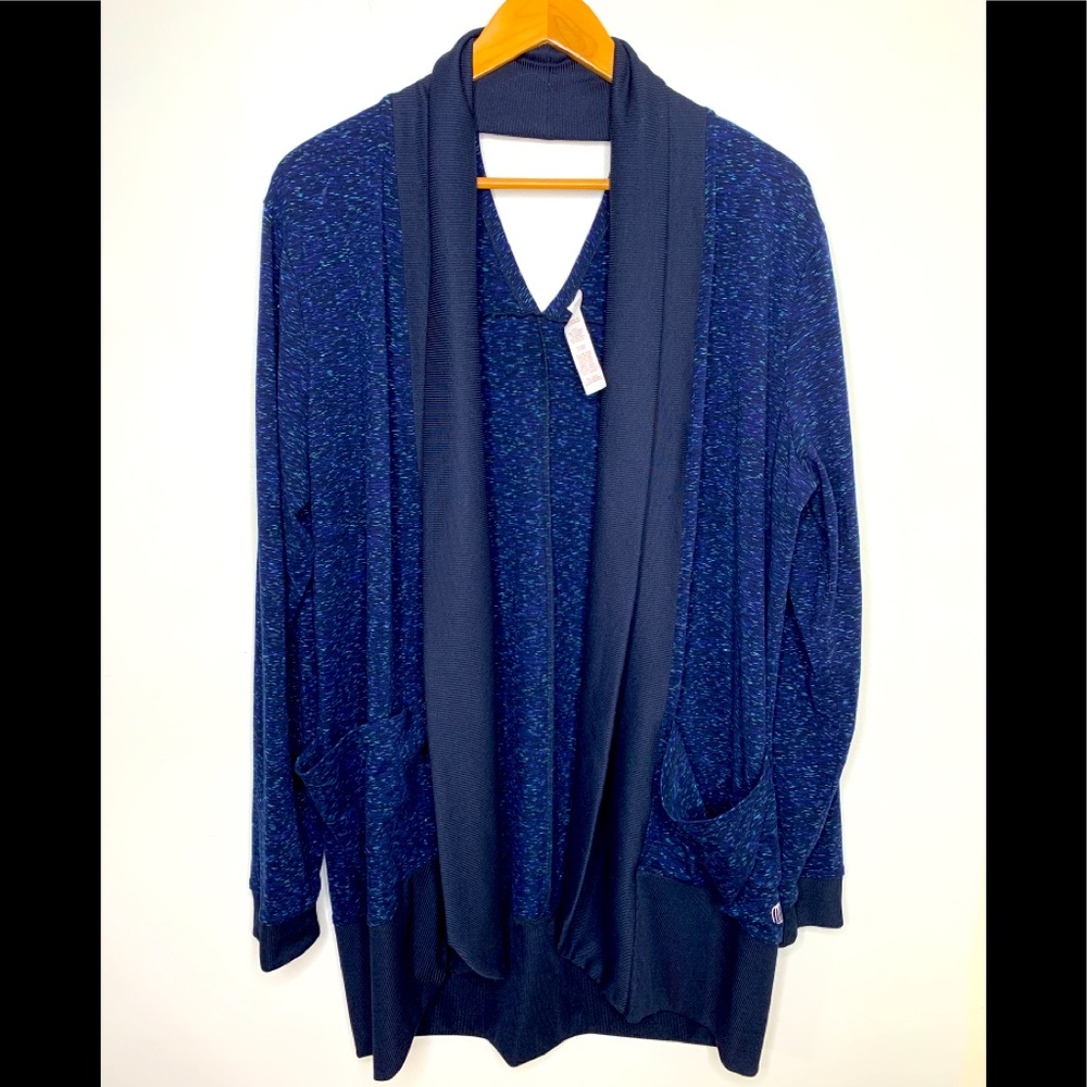 Balance Collection Open Front Jacket/After Yoga Cardigan Soft Size XL Navy
